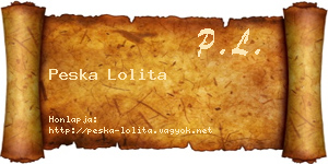 Peska Lolita névjegykártya